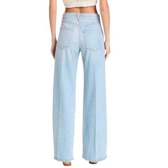 New Veronica Beard Taylor Relaxed Wide Leg High Rise Jeans 31 In Aire Wash Blue - Picture 3 of 15